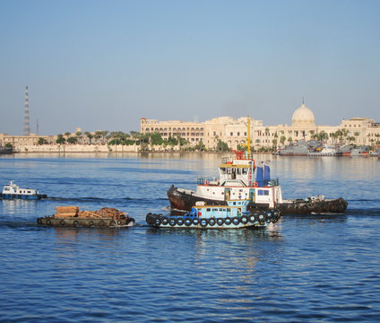 Tugboat on Suez Canal, Egypt at Port Said