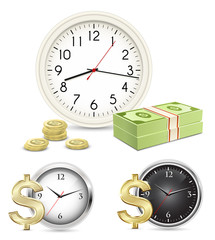 Time is money. Office Clock and Money