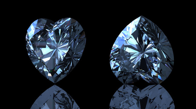 Gemstone shape of heart. Swiss blue topaz