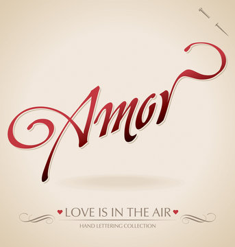 'amor' hand lettering (vector)