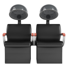 Double hair dryer chairs