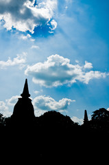 Fototapeta premium Effect light in cloud on Blue Sky