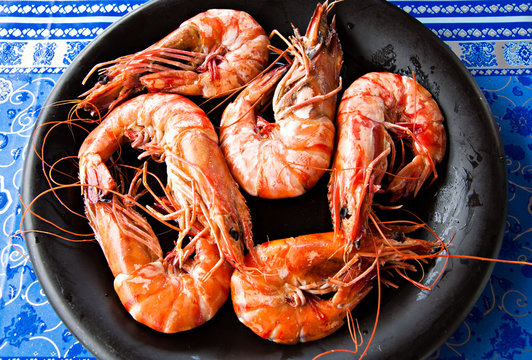 Steamed Tiger Prawns