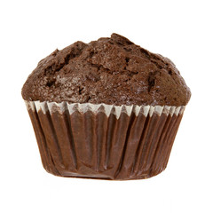 Chocolate Muffin Isolated on a White Background
