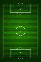 Soccer or football field top view with proper standard markings