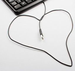 keyboard, cable as a heart