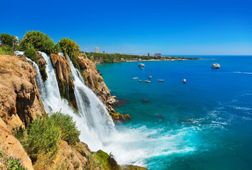 Waterfall Duden at Antalya, Turkey - obrazy, fototapety, plakaty