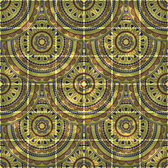 Fototapeta na wymiar vector seamless grungy background with eastern circle pattern