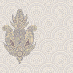 vector paisley design element on seamless eastern pattern