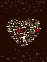 A beautiful greeting card with decorated heart for valentine's d