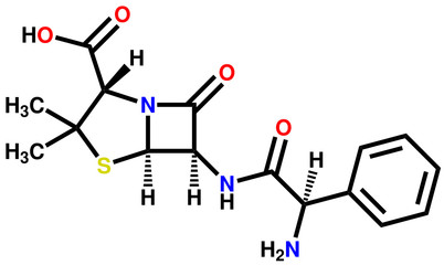 Ampicillin structural formula