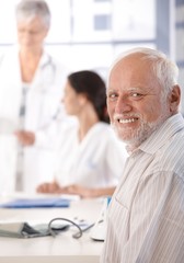 Obraz premium Mature man on health control smiling