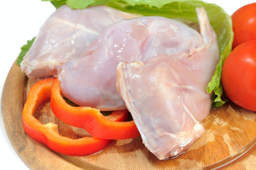Raw rabbit meat