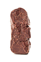 closeup of cracked chocolate candy