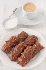 chocolate cookies with a cup of coffee