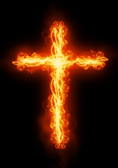 cross burning in fire