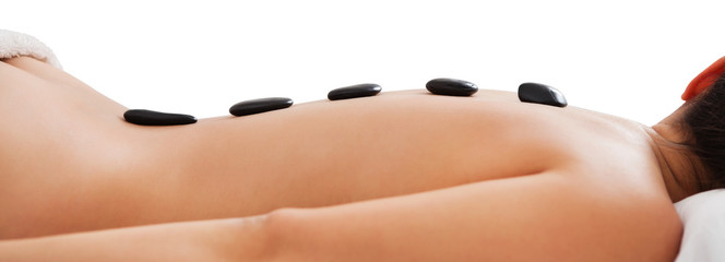 hot stone therapy at the spa isolated