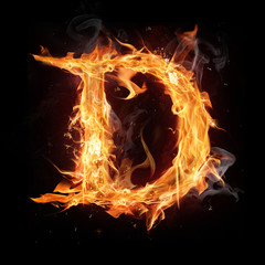 Fire alphabet letter "D"