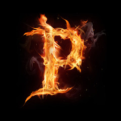 Obraz na płótnie Canvas Fire alphabet letter 
