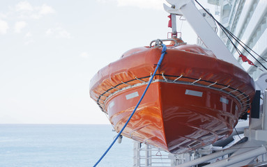 Blue Rope on Orange Lifeboat