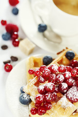 waffles with fresh berries