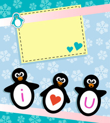 Naklejka premium penguin card
