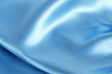 Blue smooth satin textile