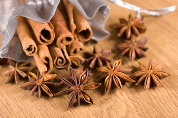 Cinnamon sticks and anise Star