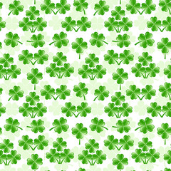 vector illustration of seamless pattern with four leaves clover