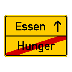 ortsschild hunger essen I