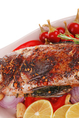 savory: whole fryed sunfish over plate