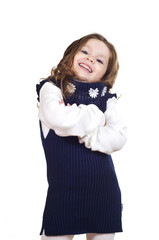 Beautiful little girl with curly hair.