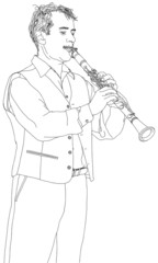 musician performs music for clarinet