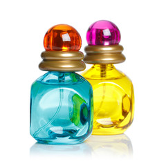 Perfume bottles isolated on white
