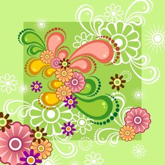 Green floral background