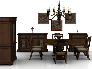 Esszimmer mit Stilmöbeln