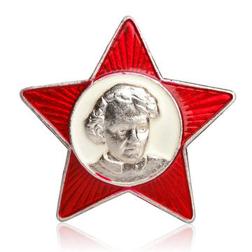 Little Octobrist USSR badge with Lenin portrait in centre