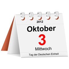 Kalender - 03.10.2012 - Tag der Deutschen Einheit