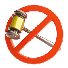 no gavel law on a white background