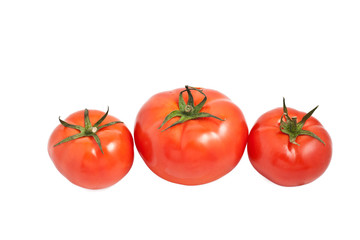 three Ripe red tomatoes