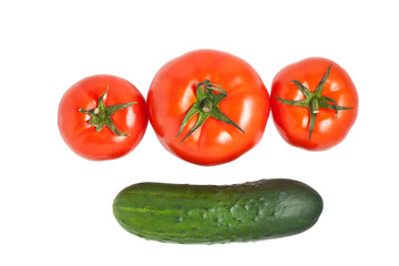 vegetables on the white