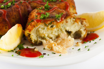 Potato bread and shrimp