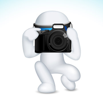 3d Man in Vector with Camera