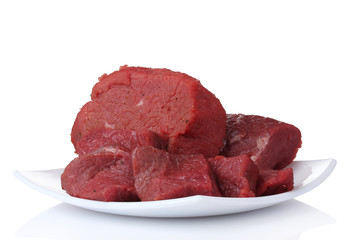 raw meat isolated on white