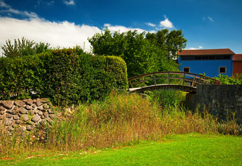 Nice park in the city at summer