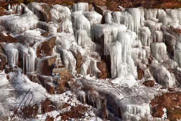 Icicles on a hillside