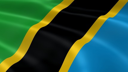 Tanzanian flag in the wind