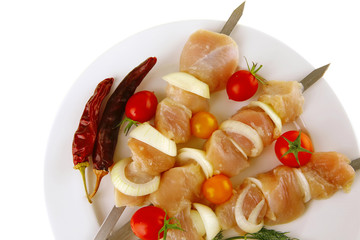 fresh raw shish kebab