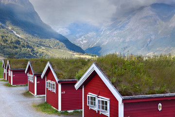 Norwegian houses in the mountains