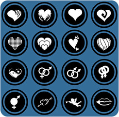 blue  signs. Love icon.